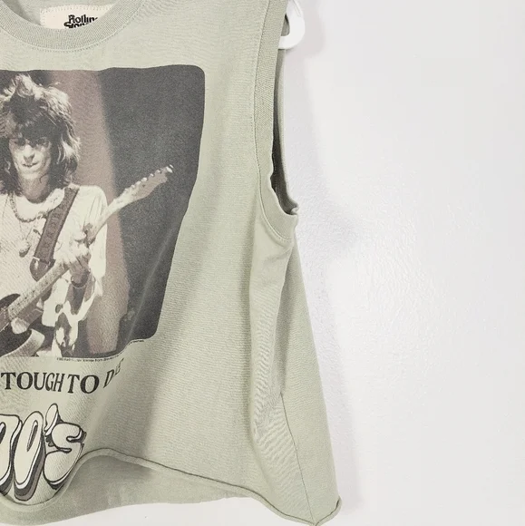 New People Of Leisure Band Tee Rolling Stones Graphic Top Women's Small LA - Picture 5 of 10